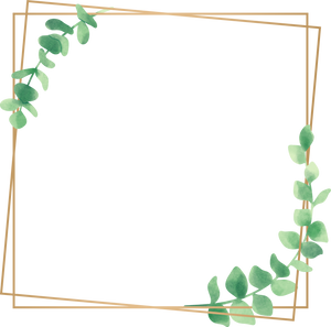 Watercolor Leaf Frame